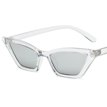 Damskie lustrzane plastikowe małe okulary przeciwsłoneczne Okulary przezroc