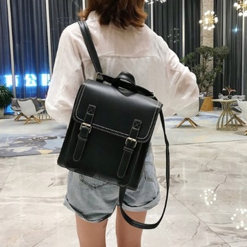 КОЖАНЫЙ РЮКЗАК ЖЕНСКИЙ, ВИНТАЖНАЯ СУМКА, 2 В 1