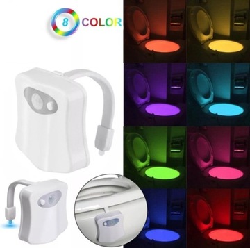 Lampka LED do WC toalety CZUJNIK RUCHU + baterie