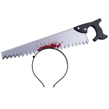 sztuczna PIŁA W GŁOWIE krew HORROR opaska hallowee