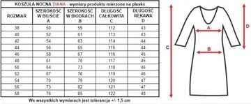 MEWA Długa koszula nocna Diana ciemny róż 46