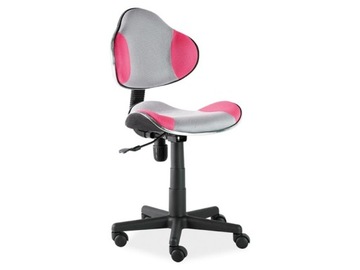 Fotel obrotowy do biurka dla dziecka Różowy /Szary tkanina