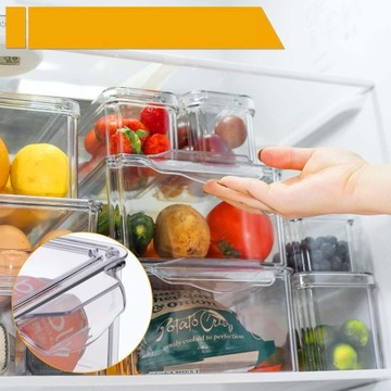 4 ПРОЗРАЧНЫХ КОНТЕЙНЕРА ДЛЯ ХРАНЕНИЯ ПРОДУКТОВ, ОРГАНАЙЗЕР ДЛЯ ХОЛОДИЛЬНИКА