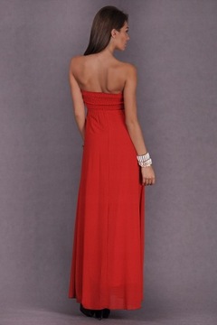 Sukienka maxi elegancka na wesele czerwona M 38