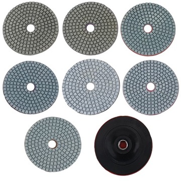 НАБОР АЛМАЗНЫХ ДИСКОВ ДЛЯ ВЛАЖНОГО ШЛИФОВАНИЯ ГОНАРХИ 7 ДИСКОВ + ДИСК