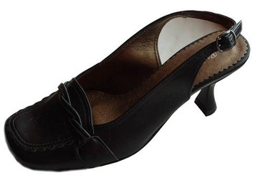 -50 %PROMOCJA wygodne SKÓRZANE czarne sandalki 40