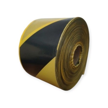 ЛЕНТА ПРЕДУПРЕЖДАЮЩАЯ 70мм/100м желто-черная 7см для ограждения раскопок