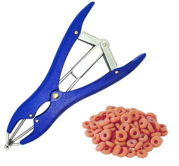 Набор для кастрации Эластратор с щипцами. 500 резинок