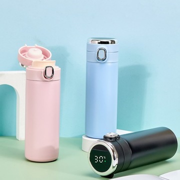 KUBEK TERMICZNY TERMOS Z USTNIKIEM 420ML WYŚWIETLACZ LCD SZCZELNY NA KAWĘ