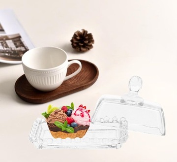 МАСЛЕНКА МАСЛЕНКА СТЕКЛЯННЫЙ КОНТЕЙНЕР С КРЫШКОЙ ДЛЯ МАСЛА, ПРОЗРАЧНЫЙ