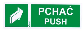 ŚWIECĄCA NAKLEJKA NA DRZWI PCHAĆ PUSH STRZAŁKA W PRAWO | FOLIA BHP |15x5cm