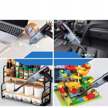 МОЩНЫЙ РУЧНОЙ БЕСПРОВОДНОЙ АВТОМОБИЛЬНЫЙ ПЫЛЕСОС 9000 ПА 120 Вт + 6 КОНЦОВ