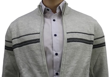 Элегантный мужской свитер-кардиган серого цвета, размер M