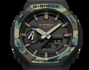 Zegarek Casio męski GA-2100SU-1AER g-shock wodoszczelny moro czarny