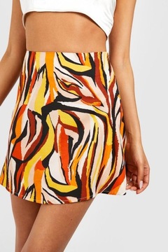 Boohoo KRÓTKA KOLOROWA SPÓDNICA WZÓR ZEBRA NI9 cnq XS
