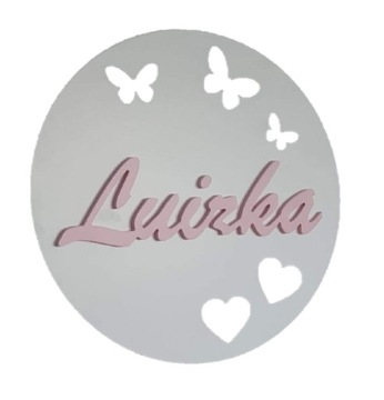 Lampka nocna motyle z imieniem do pokoju dziecka personalizowana ścienna