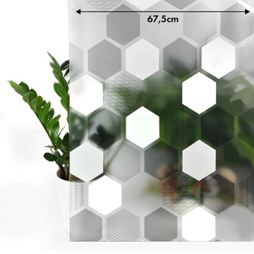 Статическая фольга окна ПВК с геометрическим креном размера 67,5кс150 картины