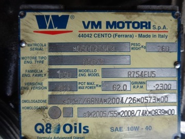 Детали коленвала двигателя VM Motori 05D/9 R754EU5