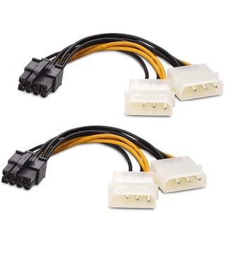 2 szt. 8-pinowy kabel zasilający PCIe na 2 Molex