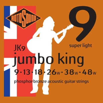 ROTOSOUND JK9 STRUNY DO GITARY AKUSTYCZNEJ 9-48 PHOSPHOR BRONZE JUMBO KING