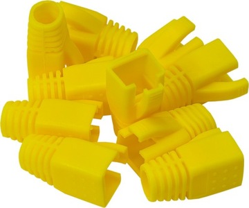 OSŁONKI OSŁONA WTYKU RJ45 KAT.6A KAT.7 10szt ŻÓŁTE NA GRUBY KABEL