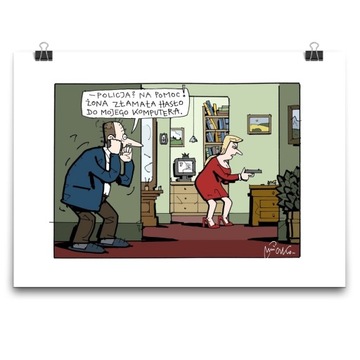 PLAKAT PARA ŻONA ZŁAMAŁA HASŁO ANDRZEJ MLECZKO