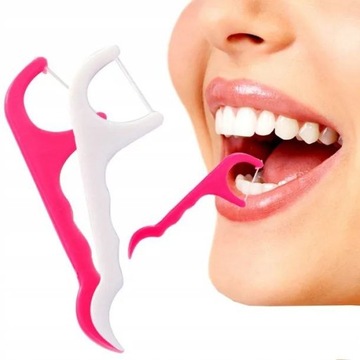 NIĆ DENTYSTYCZNA WYKAŁACZKI Z NICIĄ NITKĄ DO ZĘBÓW Z UCHWYTEM NICI 360 SZT