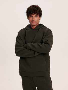 RESERVED bluza z kapturem hoodie regular fit zielona khaki L