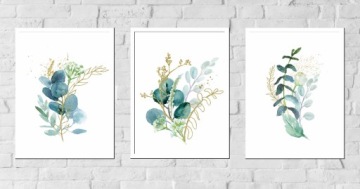 НАБОР РАМКИ A3x3 С ИЗОБРАЖЕНИЕМ ПОСТЕР ЛИСТЬЯ, НАТУРАЛЬНЫЕ ЦВЕТЫ