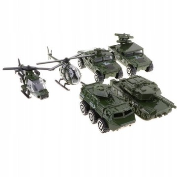 2X6 sztuk Diecast Model helikoptera czołgu samocho