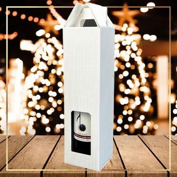 КАРТОННАЯ КОРОБКА ДЛЯ ВИНА 85х85х320мм БЕЛАЯ УПАКОВКА