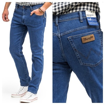 JEANSY WRANGLER TEXAS SLIM MĘSKIE SPODNIE JEANSOWE W34 L30