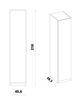 SZAFA BIAŁA JEDNODRZWIOWA Z WIESZAKIEM 45CM