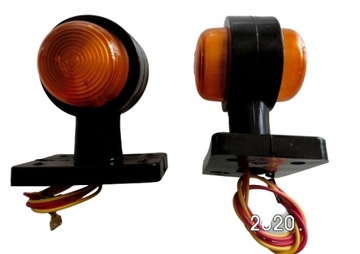 Lampa obrysowa pomarańczowe klosz x2 gumowa