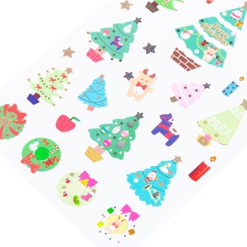 NAKLEJKI ŚWIĄTECZNE BOŻONARODZENIOWE WZORY CHOINKA MIKOŁAJ BAŁWANEK na okno