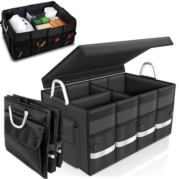 большая коробка, автомобильный органайзер, багажник с отделением, черный, жесткий