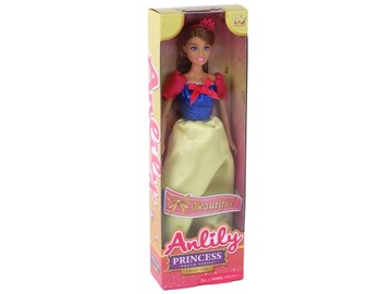 Детская кукла Anlily Princess с длинными темными волосами, желтое платье