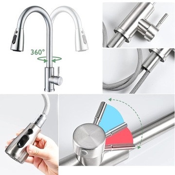 КУХОННЫЙ смеситель, ВЫДВИЖНОЙ излив, смеситель, ВЫДВИЖНАЯ ВЕРХНЯЯ ДУШЕВАЯ ВЕРСИЯ