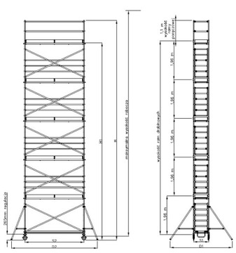 RUSZTOWANIE ALU. JEZDNE RA1130 R 8.07m 322B NOWOŚĆ