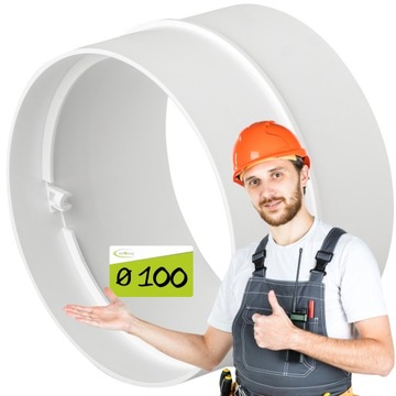 Łącznik okrągły kanału wentylacyjnego FI100mm