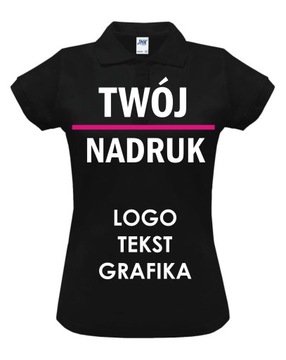 Koszulka, koszulki POLO DAMSKA nadruk logo S