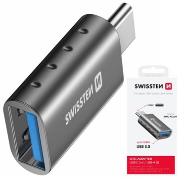 Adapter SWISSTEN OTG USB-C męski / USB-A żeński