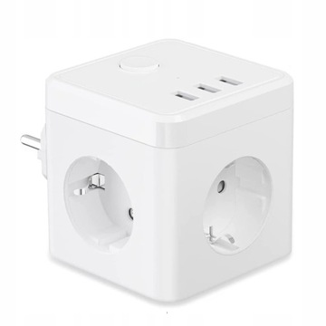 Кубическая розетка с USB 7в1, 4*AC,2+USB*1+1*TYPE-C 16A
