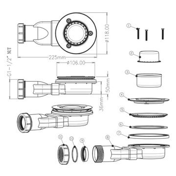ПРЯМОУГОЛЬНЫЙ ДУШЕВОЙ ПОДДОН ИЗ КАМНЯ SLIM RIKO БЕЛЫЙ 130x90 СМ