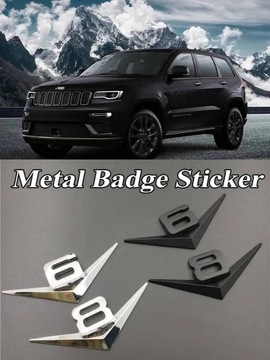 3D металлический черный автомобильный значок на крыло, наклейка на багажник, логотип V6, наклейка V8, эмблема для J