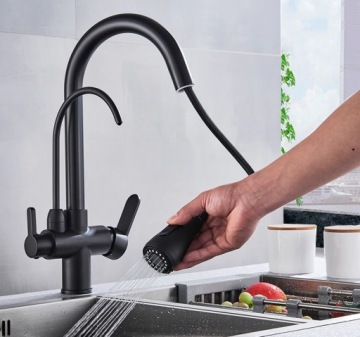 Смеситель для кухни с ФИЛЬТРОМ ПИТЬЕВОЙ ВОДЫ Смеситель ЧЕРНЫЙ