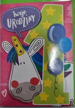KARTKA URODZINOWA CYFRA 1
