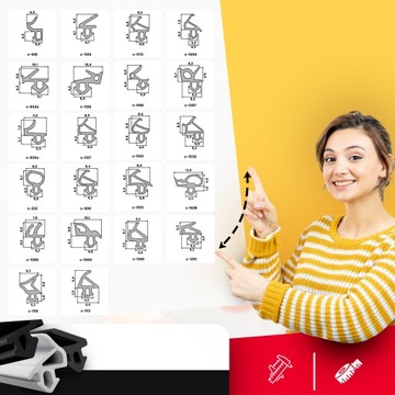 Уплотнитель оконный Уплотнители окон ПВХ Черный PANORAMA S-232 100м