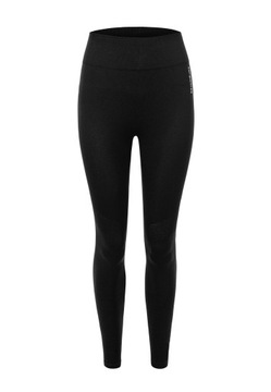 Женские бесшовные леггинсы с завышенной талией черного цвета S