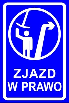 Tabliczka Na Wyciąg Stok Trasa Zjazdowa w Prawo